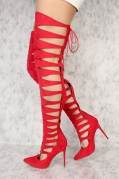 Ženski škornji AHILA rdeče